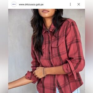 Outerknown women’s dusty red blanket shirt